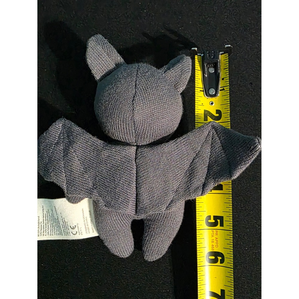 Konges Sløjd Grey Knit Bat Plush Organic Cotton Soft Toy Scandinavian Decor - Picture 4 of 4